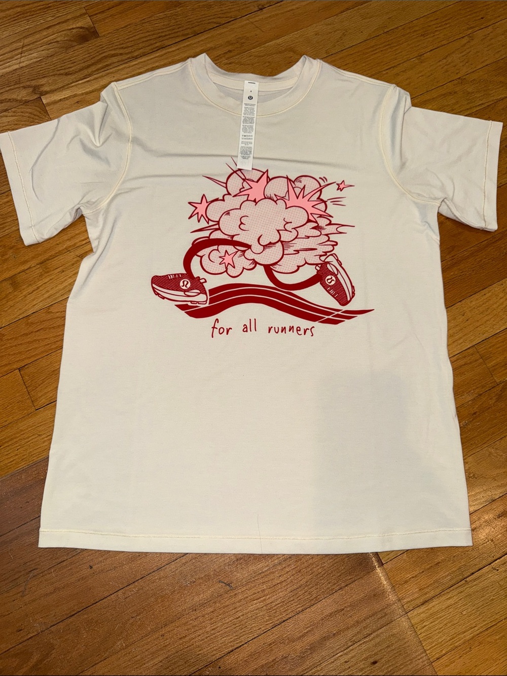 lululemon athletica Cream Short-Sleeve Tee with Red Graphic